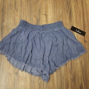 Lulus blue smocked waist short shorts